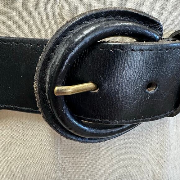 Justin Boots basketweave tooled leather western belt size 42 gold tone buckle - Picture 4 of 14